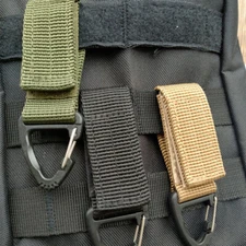 Tactical Molle Belt Carabiner Keychain Hook Strap Clip Key Holder for Duty Belt