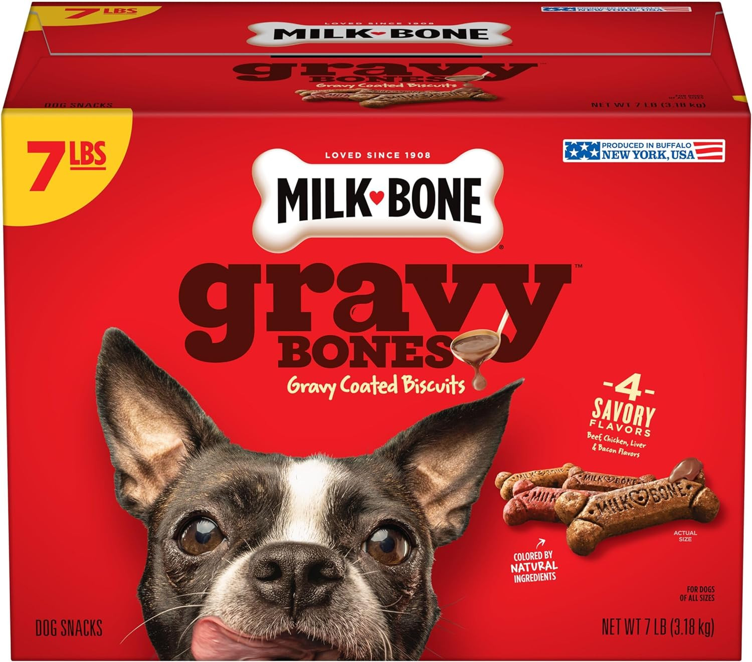 Milk-Bone Gravy Bones Dog Treats with 4 Savory Meat Flavors 