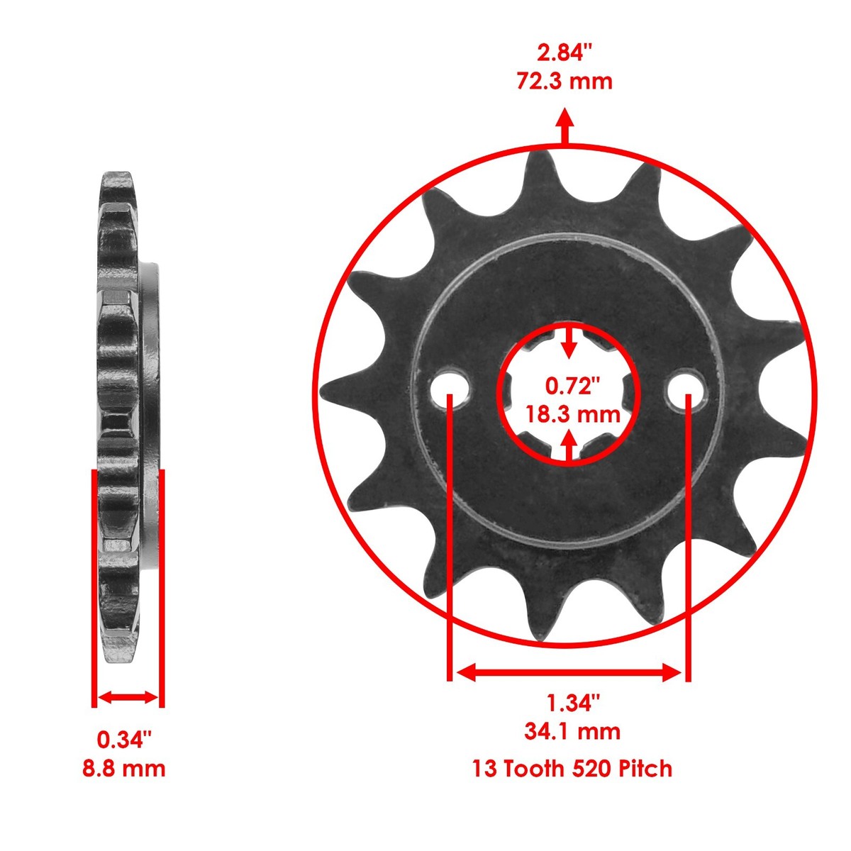 【I】双龍　２０００ピース Front & Rear Sprockets Kit for Yamaha Blaster 200 YFS200 1988-2006