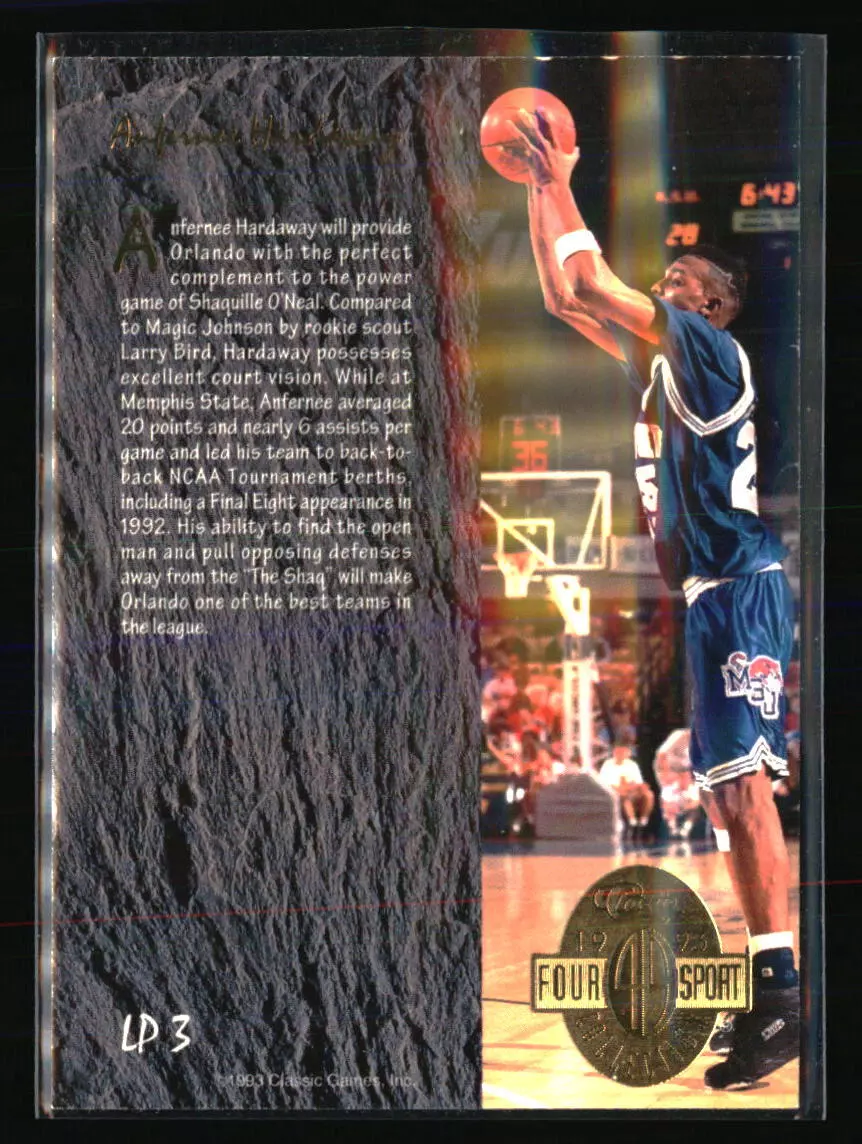 Anfernee Hardaway 1993 Classic #LP3 /63400 Basketball Card