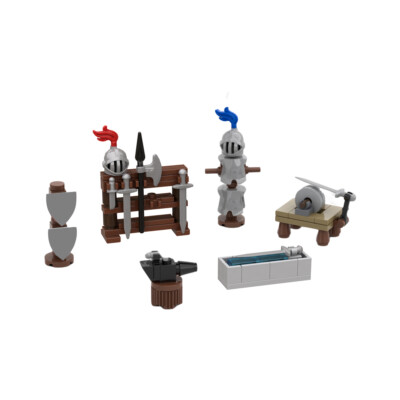 6-in-1 Blacksmith Accessories für Castle Theme Scene 90 Stück C9160 Neu