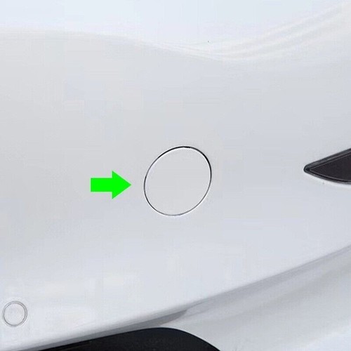 White Front Bumper Tow Hook Cover for Tesla Model 3 2017-2023 Towing Hook - Picture 6 of 7