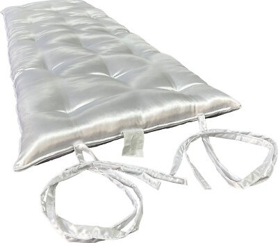 Twin Floor Rolling Futon Mattresses, Cotton Shikifuton 3 x 39 x 80 Satin White