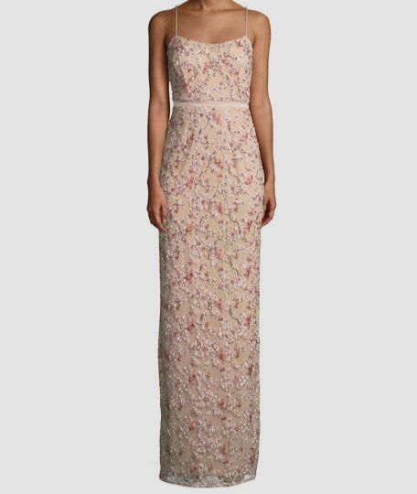 aidan mattox sleeveless beaded dress Aidan Mattox Beaded Floral Strapless Sleeveless Bodice High Back Slit –  Curated Brands main image 1