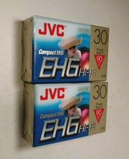 LOT OF 2 JVC TC-30EHGDU VHS-C Hi-Fi 30 MINUTE BLANK COMPACT VHS CAMCORDER TAPES