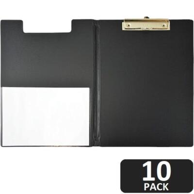 NEW Bantex Clipfolder A4 Clip Folder Board Black 10 Pack