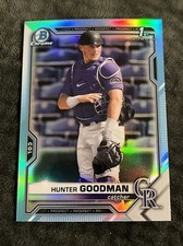 2021 Bowman Draft Chrome Base Sky Blue #BDC-66 Hunter Goodman - Colorado Rockies