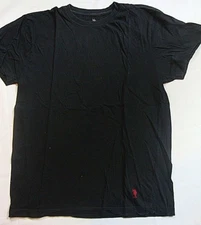 NEW U.S Polo ASSN Mens Solid Black Crew Neck T-Shirt Size M Medium Short Sleeve 