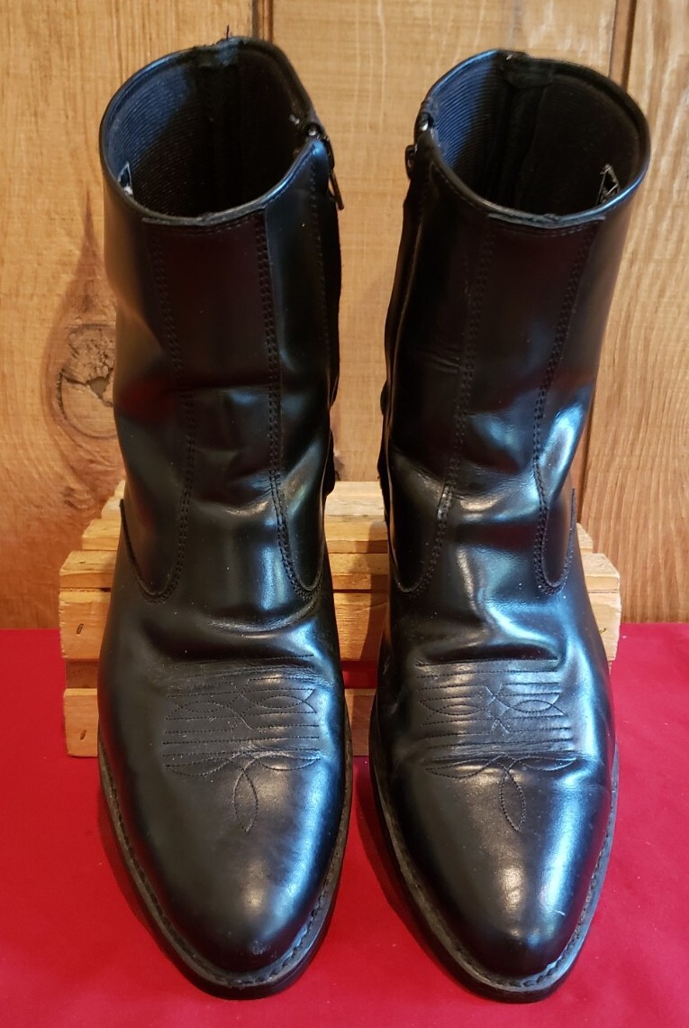 Laredo Long Haul Black Leather Zip Short Western Boot 62001  display picture 1