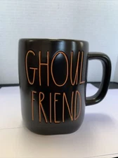 Rae Dunn Black Halloween Mug “GHOUL FRIEND” New HTF LL Magenta Artisan Orange