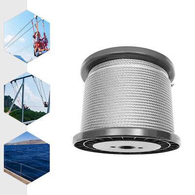 Stainless Steel 1/4 inch Cable 300FT T304 7x19 Steel Wire Rope Aircraft Cable