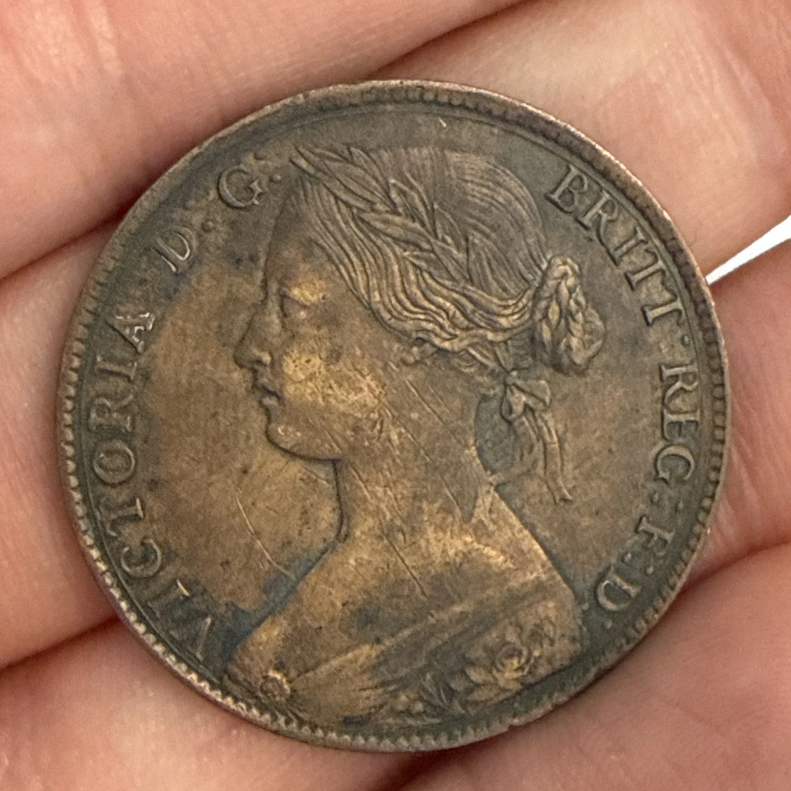 Monnaie De Un Penny 1861 Victoria D G Britt Reg F D