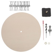  1 Set Unfinished Clock Face, DIY Wood Wall Clock Face with Silver Roman