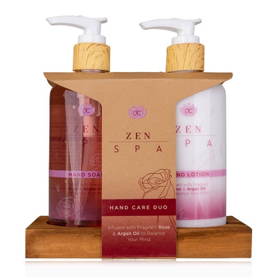Accentra Handpflegeset ZEN SPA    Rose & Argan mit Seifenablage 520 ml