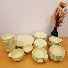 Russel Wright Residential Melmac Dinnerware Set Pale Yellow Plates Bowls MCM 45p