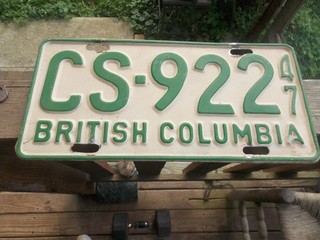 1947 British Columbia License Plate