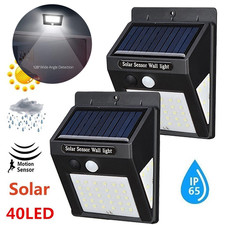1/2/4PCS 40LED Solar Powered PIR Motion Sensor Wall Security Light Garden Lamp