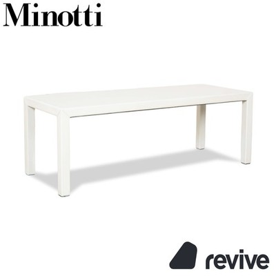 Minotti Leather Coffee Table Side Table White