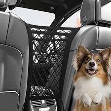 3-Layer Car Mesh Organizer,Seat Back Net Bag Organizer,Stretchable Pet Barrier