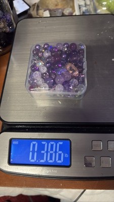 Purple Glass Bead Lot Mixed Sizes Shapes 0.386 lb Jewelry Craft DIY