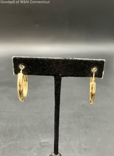 14K Yellow Gold Hoop Earrings 1.85g