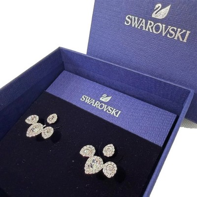Swarovski Latisha Earring Jackets White crystal Silver Rhodium Plated Earrings
