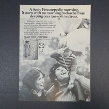 Colchón con sistema de soporte trasero Sealy Posturepedic 1974 globos publicitarios impresos vintage