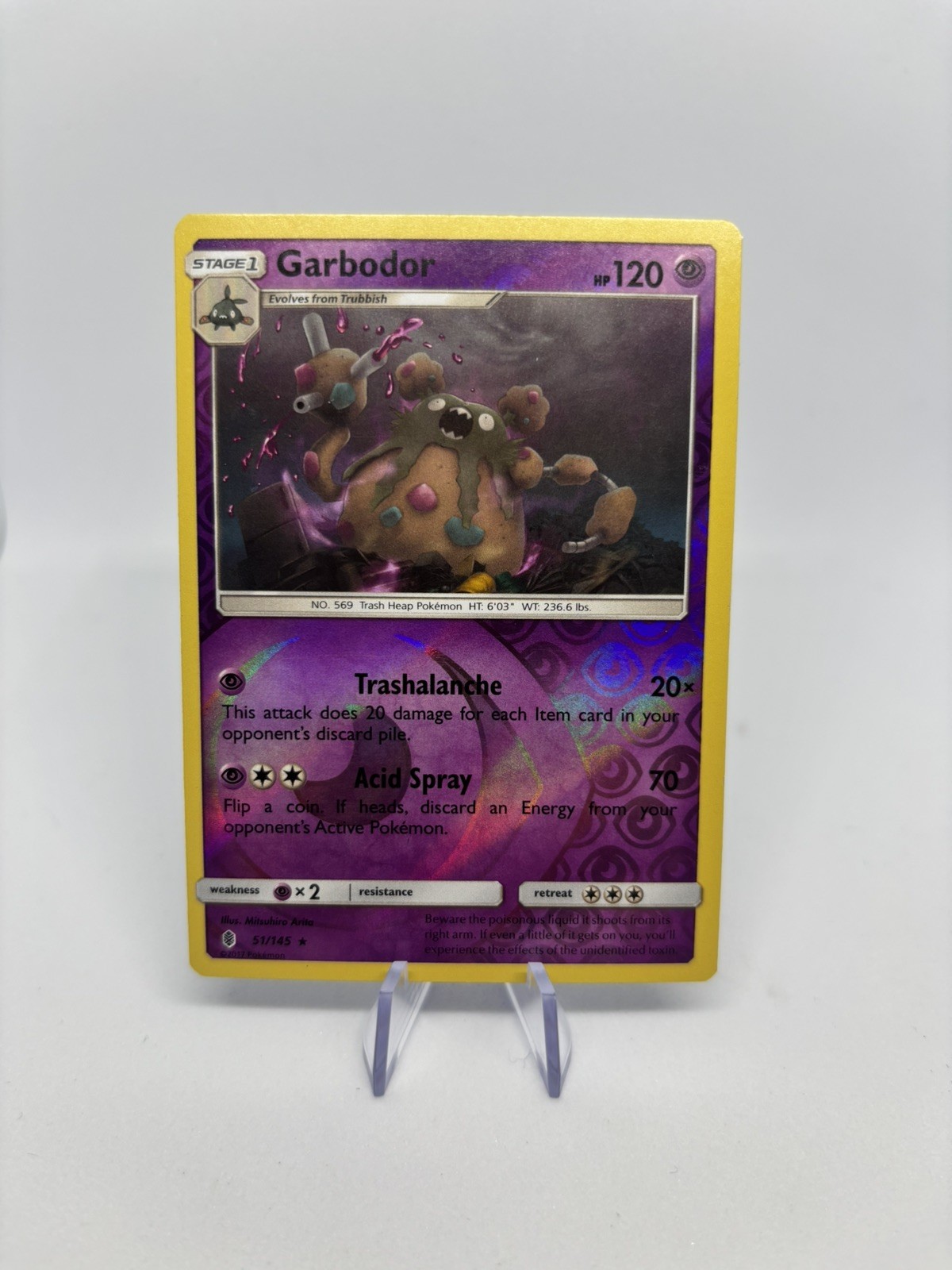 Pokemon Card Garbodor Guardians Rising Reverse Holo Rare 51/145 Near Mint