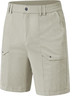 Men's Cargo Shorts 7'' Inseam 6 Pockets Stretch Waist Twill for Hiking Golf