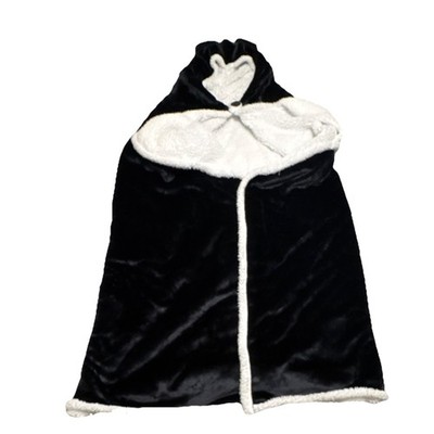 Disney Mickey Mouse Kids Unisex Hooded Cape Cloak Black with White Trim