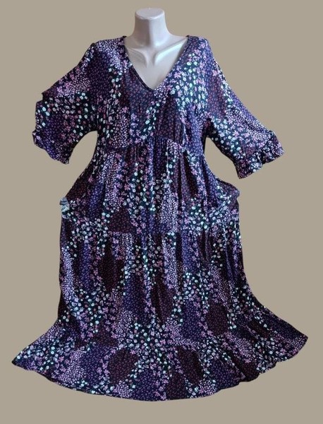 Women F&F Dress Black Viscose 52-54
