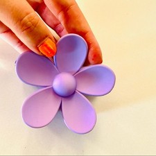 NEW FREE PEOPLE Hot Purple Neon Daisy Flower Claw Clip Hair Retro Oversized Updo