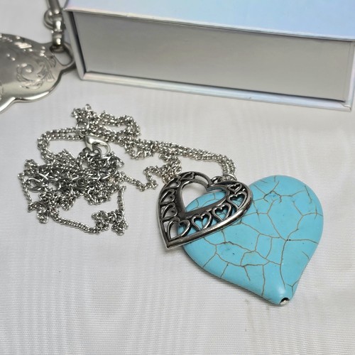 Valentinstag Halsketten Kette Gürtel Broschen Amethyst Herz Modeschmuck Konvolut - Bild 3 von 12
