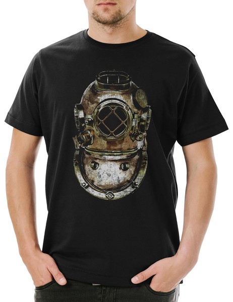Diver Helmet Herren T-Shirt Taucher Nautical Tattoo Tauchschule Tauchlehrer-image