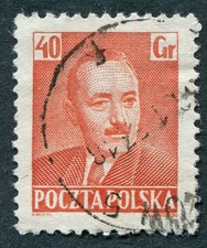 POLAND 1950 40g red-orange SG692 used NG President Bierut b #C04