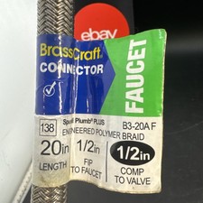 BrassCraft Braided Polymer Faucet Connector 1/2 Comp x 1/2 FIP x 20 B3-20A F