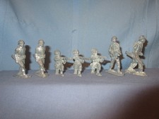 vintage cast metal military toy soldiers army men 1 1/2" -2 1/2" pewter or metal