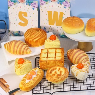 Realistic Soft Slow Rising Bread Food Egg Fried Dough Decompression Food Fidget