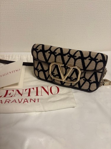 Valentino Garavani Loco TOILE ICONOGRAPHE Small Shoulder Bag Canvas Leather
