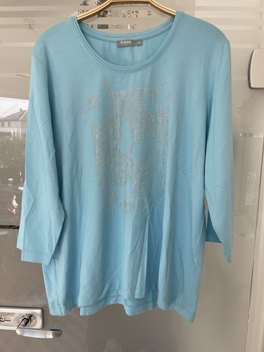 W Neu Rabe Shirt Stretch T-Shirt Metall Applikation Schmetterling 50 XXXL Pulli