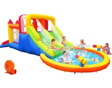 Kids Bouncy Castle with Slide, Pool, Climbing Wall and Blower