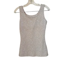 Vanity Fair Shaping Tank Top Beige White Stretch Control Camisole Sleeveless
