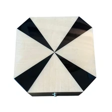 VTG Ercolano Sorrento Italy Jewelery Box Black Blond Inlaid Wood Push Button 