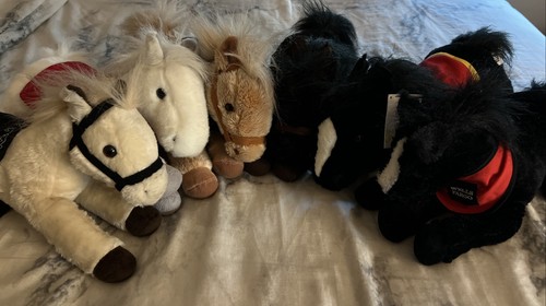 Lot of 6 Wells Fargo horse ponies plush El Toro Snowflake Nellie Mike Fargo Al