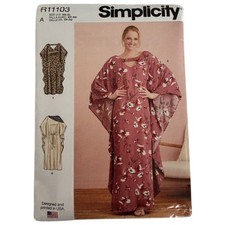 Simplicity Sewing Pattern R11103 Caftan Boho Kaftan Dress Resort Wear 6-24 Uncut