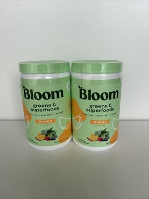 Bloom Nutrition Greens & Superfoods  Mango 25 Servings EXP03/2026 NEW- Lot Of 2