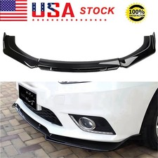 Front Bumper Lip Splitter Spoiler Body Glossy Black For Nissan LEAF 2011-2023