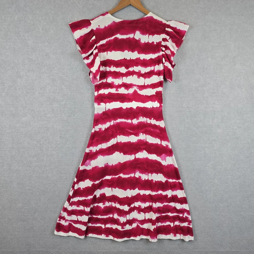 Love Moschino Dress Womens Size 10 AU 6 US Red White Striped Knit Ruffle Sleeve - image 4 of 4