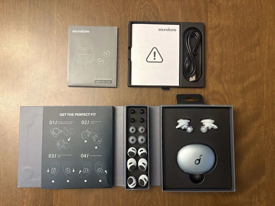 Auriculares Anker Soundcore Liberty 3 Pro plateados con estuche de carga y caja original Foto 2 de 4