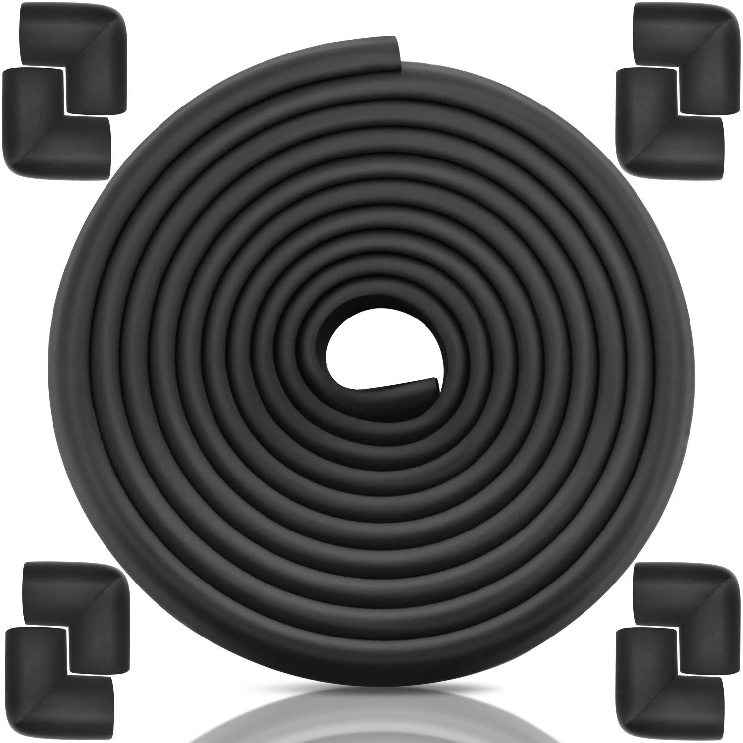 Baby Proofing Edge Corner Protector, 20.5 ft (18.1ft + 8 Corners) Black